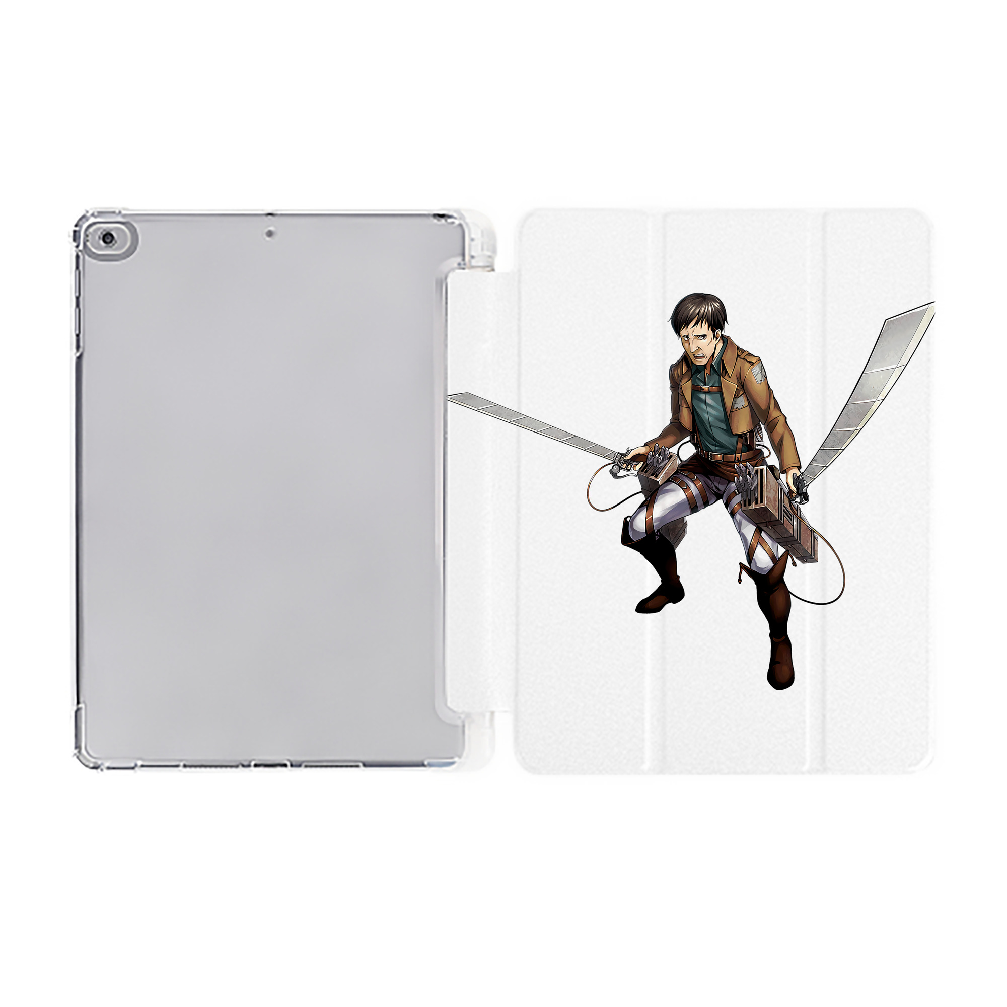 （画像用） 進撃の巨人 Attack on Titan IPad ケース ペン収納付き 三つ折りスタンド PUレザー×シリコン 対応機種9.5/10.5/10.9インチ